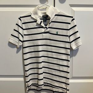 Polo Ralph Lauren Navy Blue and White Striped T-Shirt 100 Percent Cotton